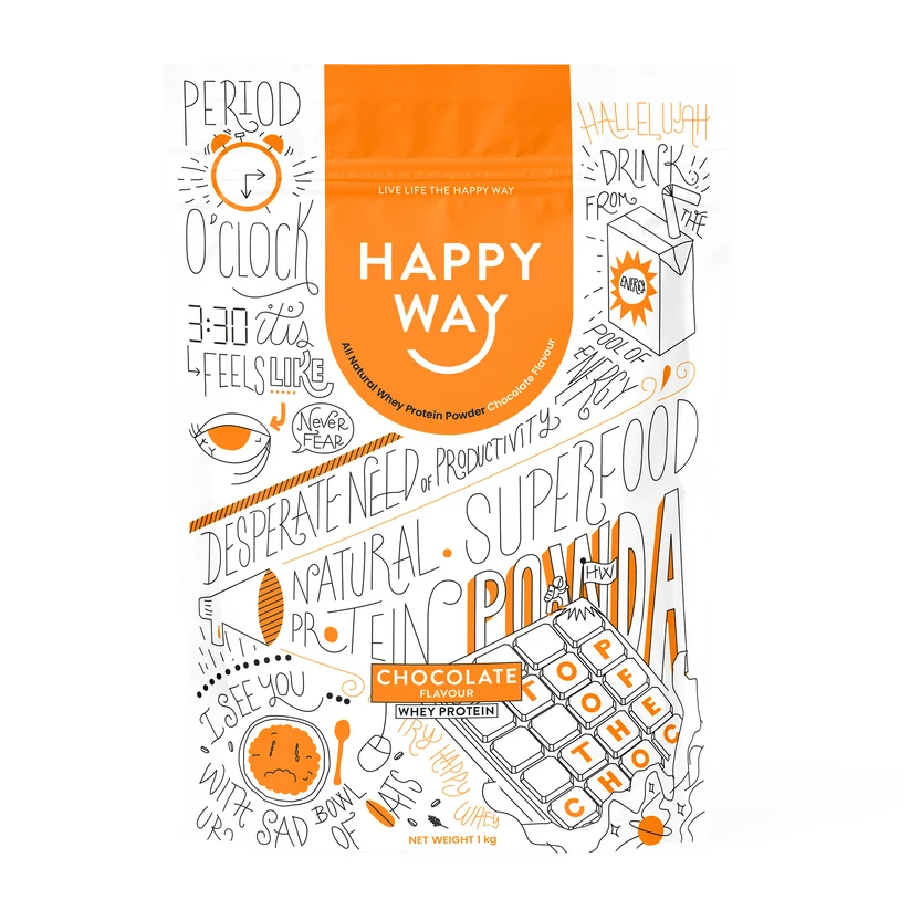 HAPPYWAY -  Whey Protein Powder, Chocolate Flavour