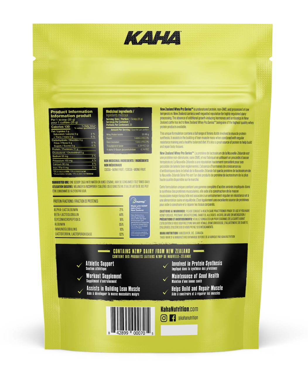 Kaha Kaha New Zealand Whey Isolate, Chocolate