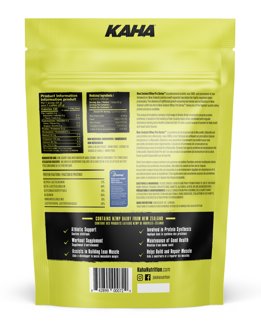 Kaha New Zealand Whey Isolate, Vanilla