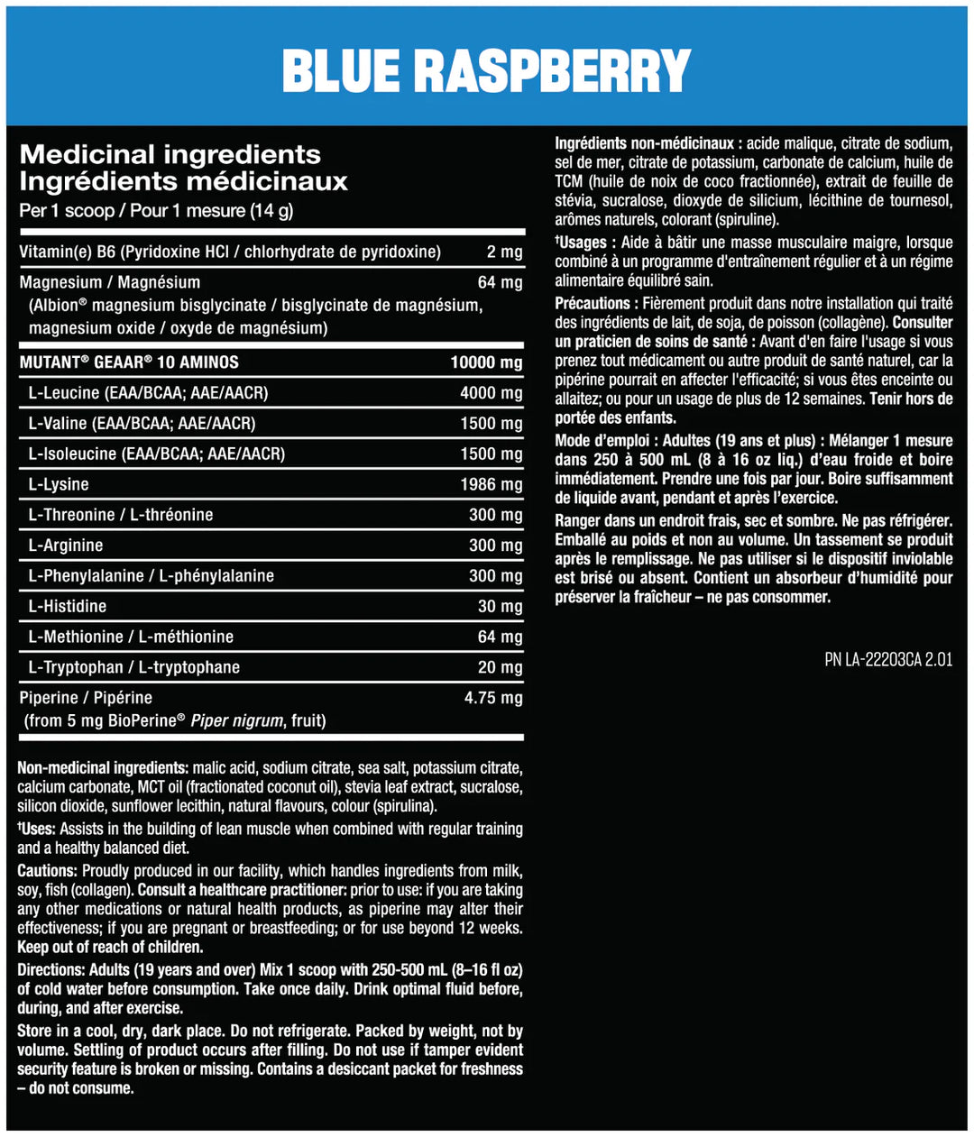 Mutant GEAAR, Blue Raspberry Powder