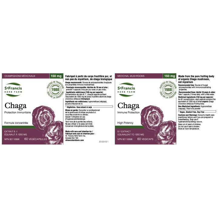 LIQUIDATION - St Francis Herb Farm Chaga Mushroom - FINAL SALE/NO RETURNS***