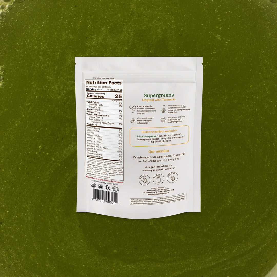 Organic Traditions Supergreens Original with Turmeric