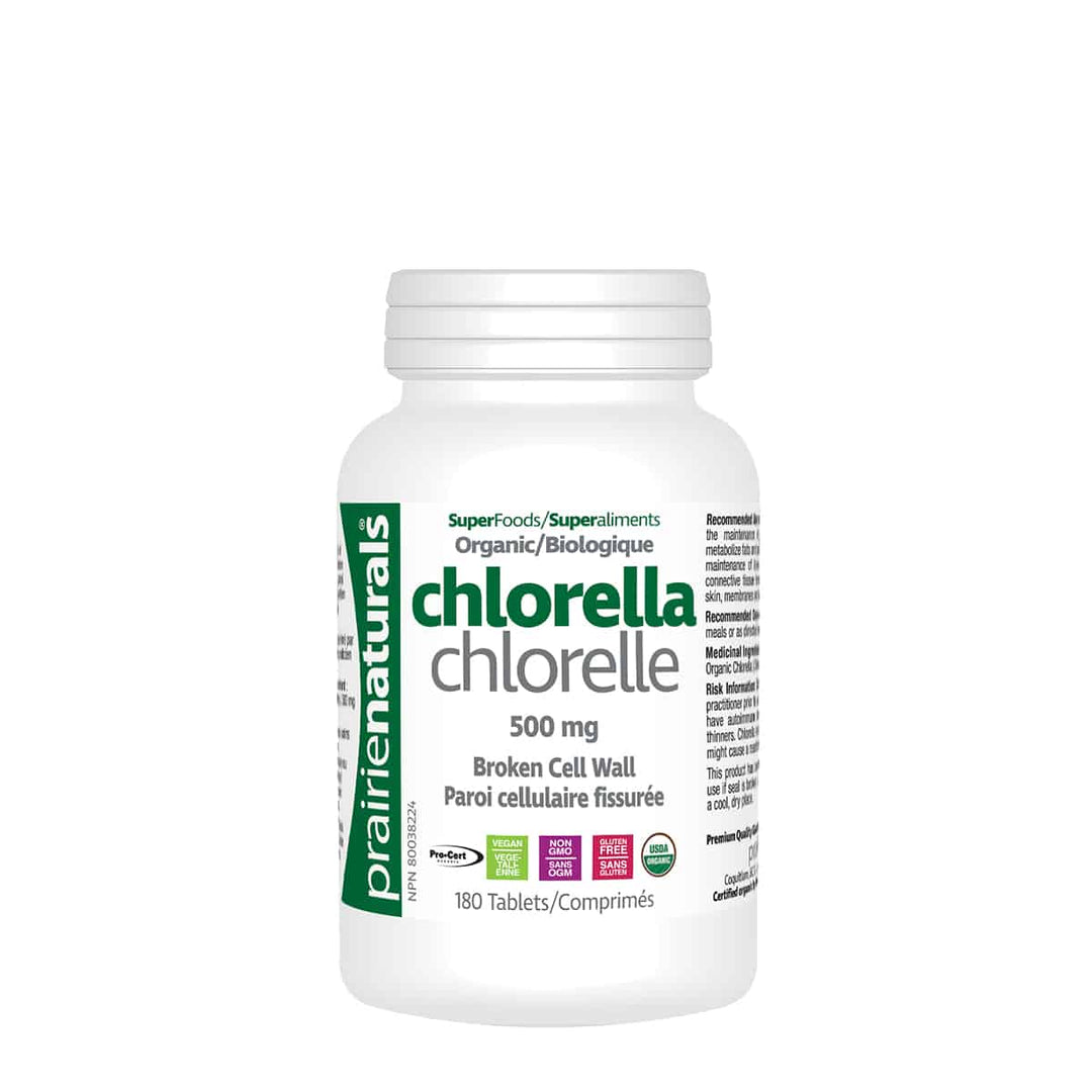 Prairie Naturals Chlorella 500mg 180 Tablets