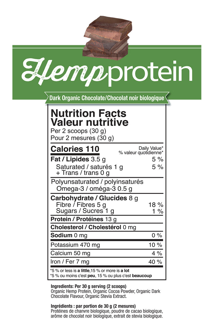 Prairie Naturals Hemp Protein Dark Organic Chocolate 400g