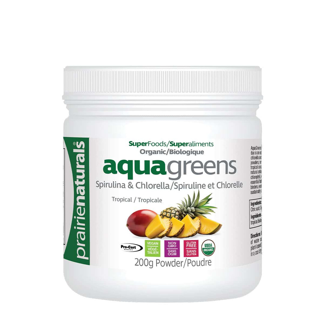 Prairie Naturals Organic Aqua Greens Powder Tropical 200g