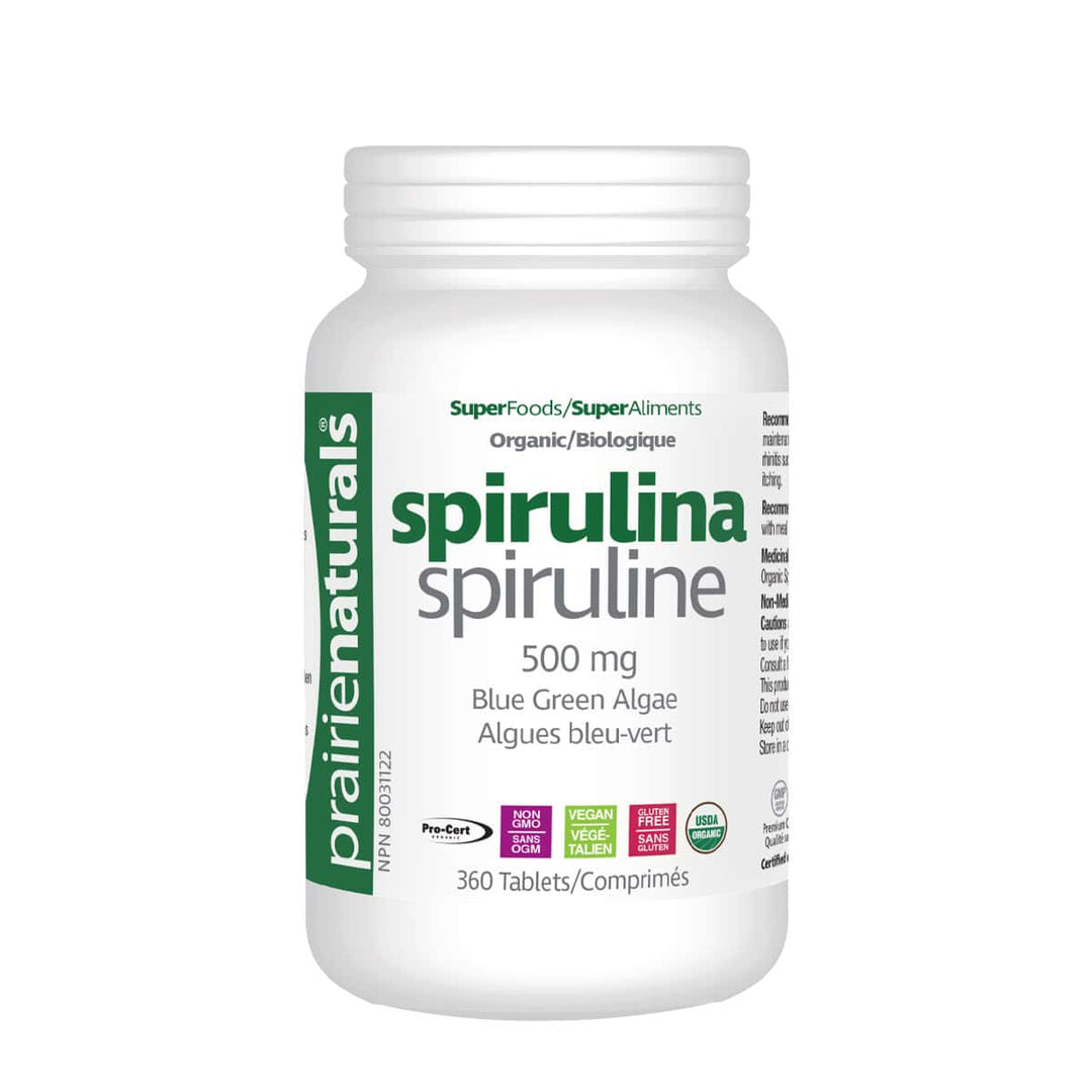 Prairie Naturals Spirulina 500mg 360 Tablets