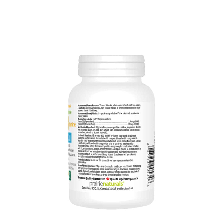 Prairie Naturals Vegan Vitamin D3 2500IU 90 V-Capsules