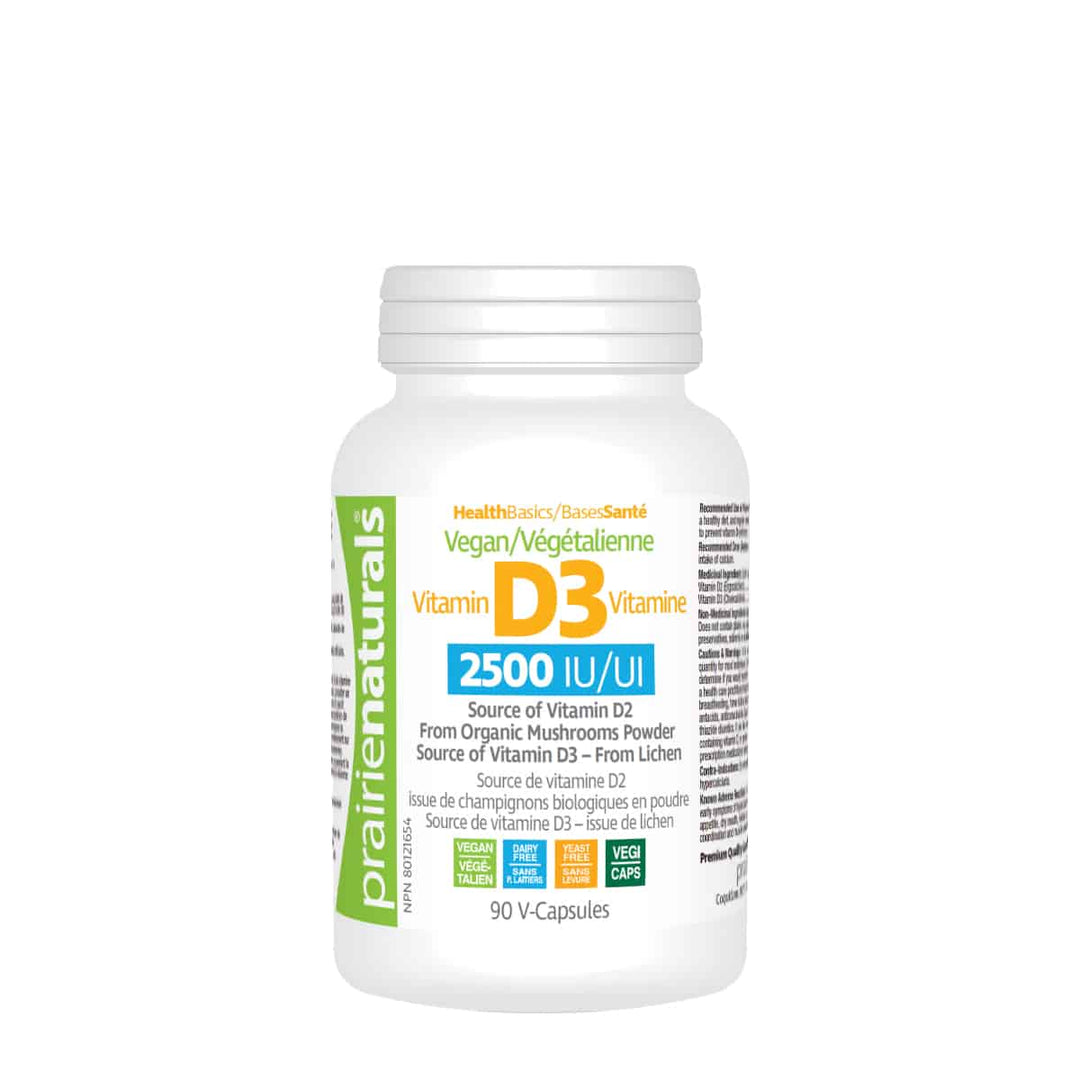 Prairie Naturals Vegan Vitamin D3 2500IU 90 V-Capsules