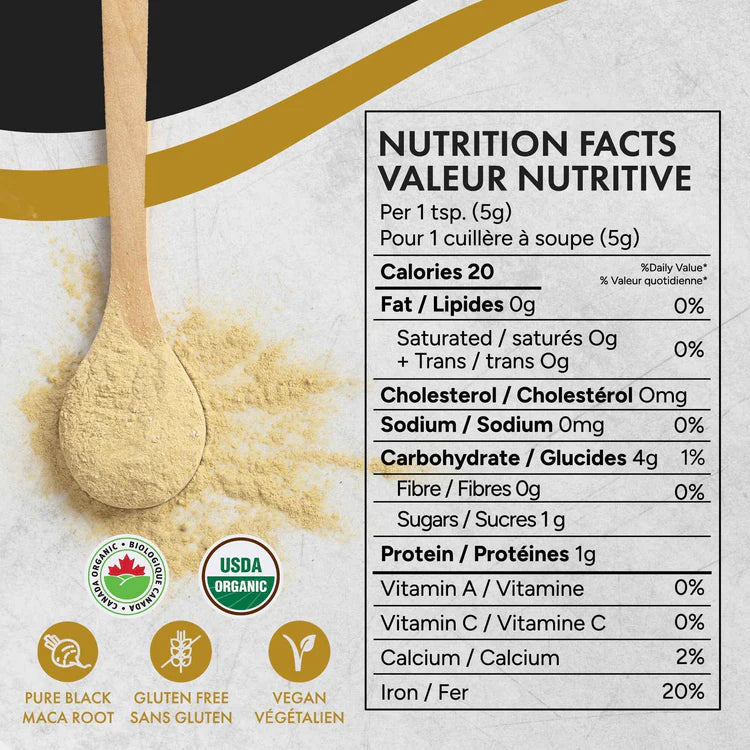 Rootalive Organic Gelatinized Black Maca Powder