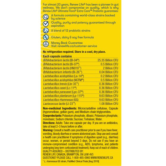 RenewLife Ultimate Flora® Extra Care™ Probiotic, 50 Billion Active Cultures