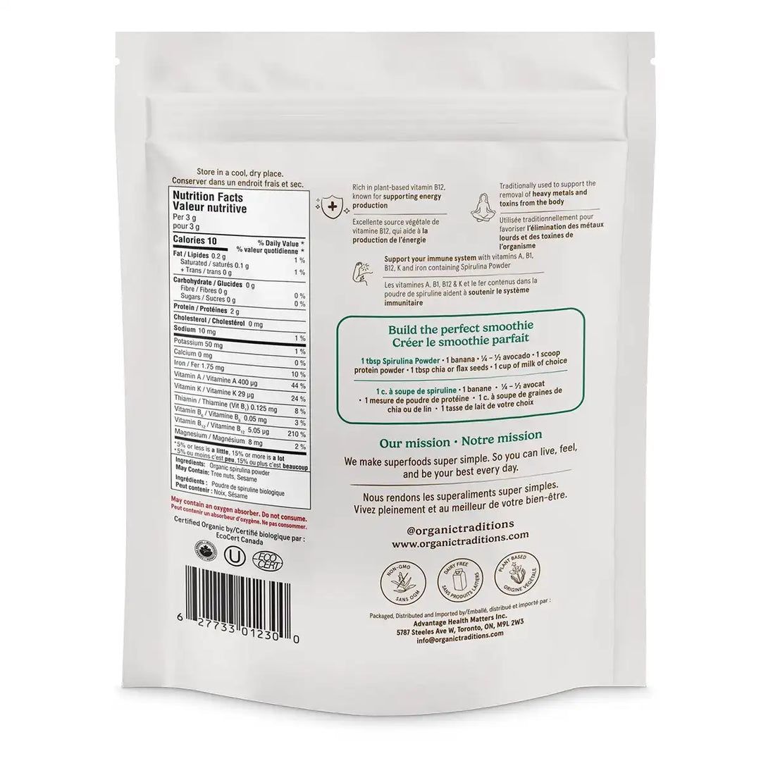 Organic Traditions Spirulina Powder