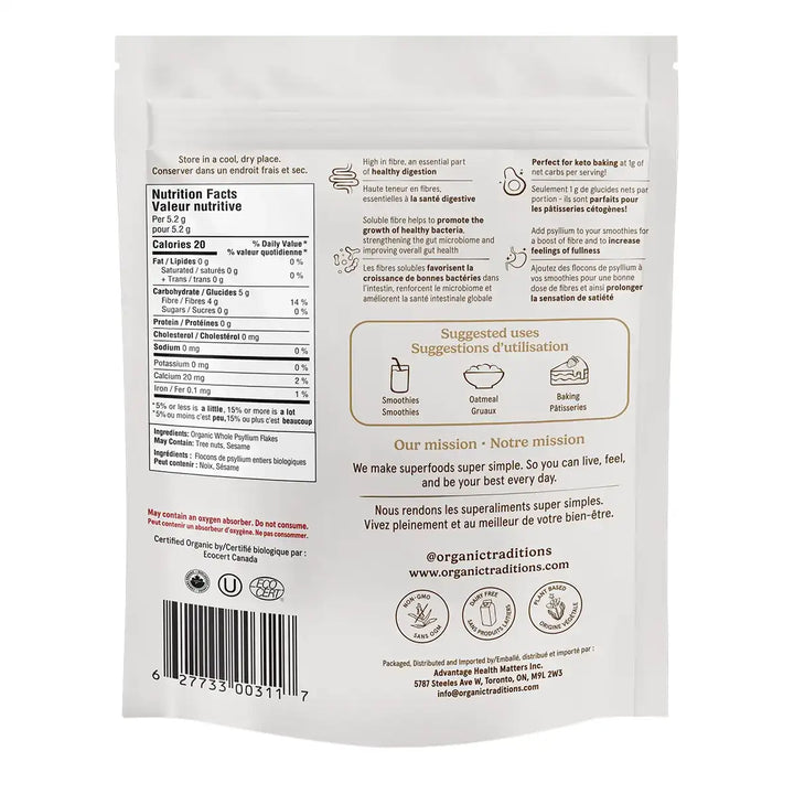 Organic Traditions Whole Psyllium Flakes