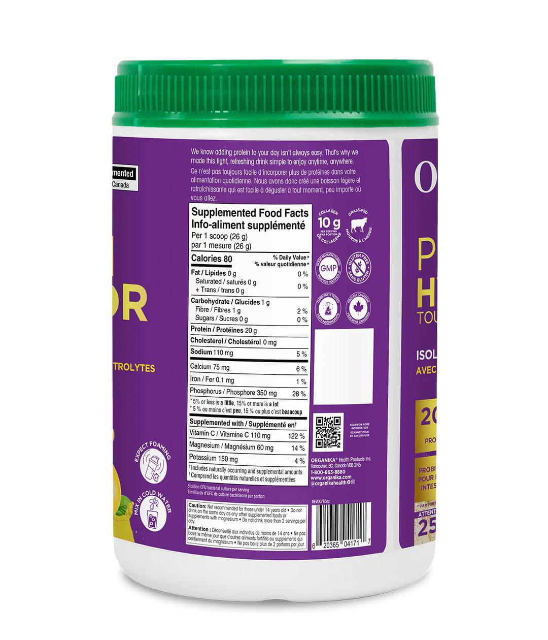 Organika All Day Protein Hydrator, Classic Lemonade