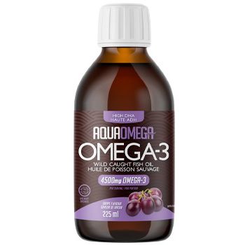 AquaOmega High DHA Omega-3, 4500mg Grape