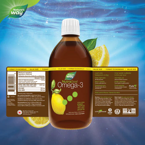 Nature's Way NutraSea® Oméga-3 1250 mg, saveur citron