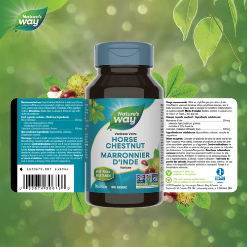 Nature's Way Varicose Veins, Horse Chestnut Vegetarian Capsules