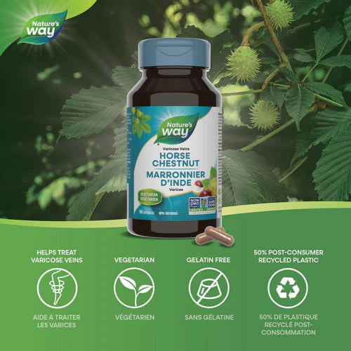 Nature's Way Varicose Veins, Horse Chestnut Vegetarian Capsules