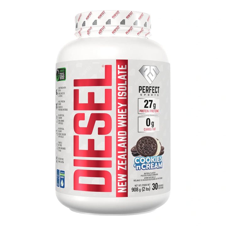 Perfect Sport Diesel New Zealand Whey Isolate, Cookies and Cream Protein Powder
