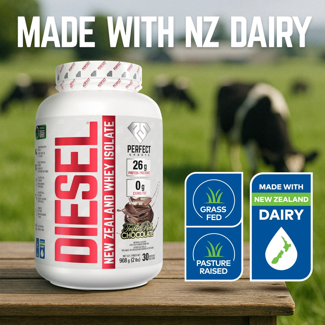 Perfect Sport Diesel New Zealand Whey Isolate, Triple Rich Chocolate Protein Powder