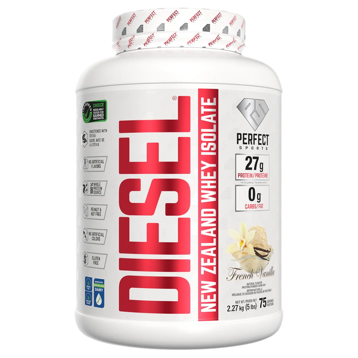 Perfect Sport Diesel New Zealand Whey Isolate, French Vanilla Protein Powder