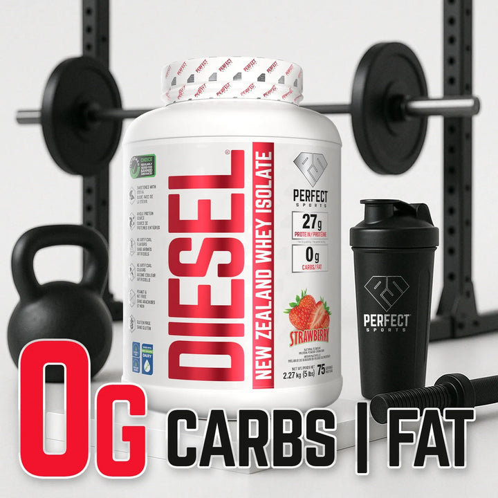 Perfect Sport Diesel New Zealand Whey Isolate, Strawberry Protein Powder