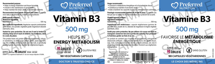 Preferred Nutrition® Vitamin B3 500mg