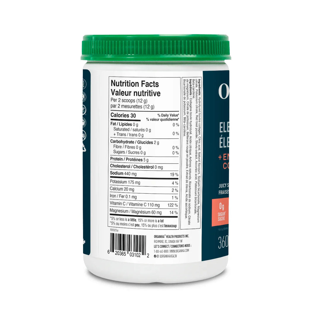 Organika® Electrolytes + Enhanced Collagen - Juicy Strawberry Peach