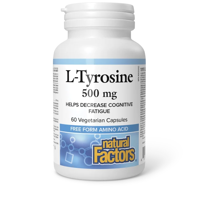 Natural Factors L-Tyrosine 500 mg 60 vegetarian capsules bottle