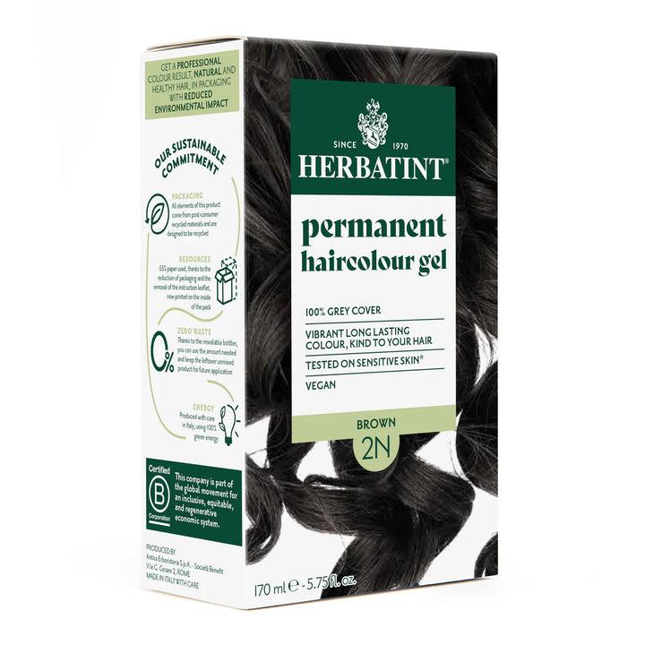 Herbatint Permanent Haircolour Gel 2N Brown