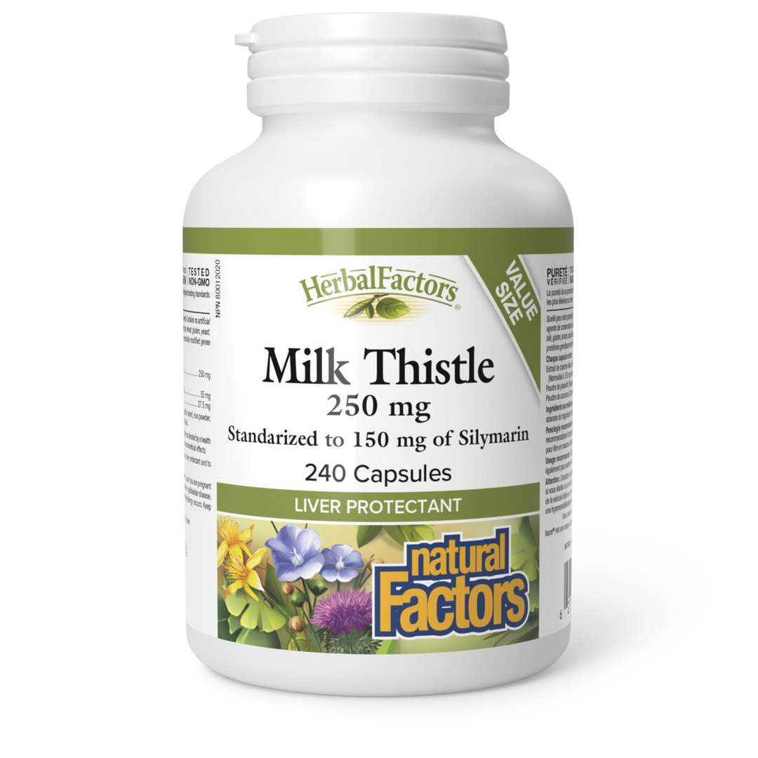Milk Thistle Silymarin 250 mg/150 mg, HerbalFactors® Capsules