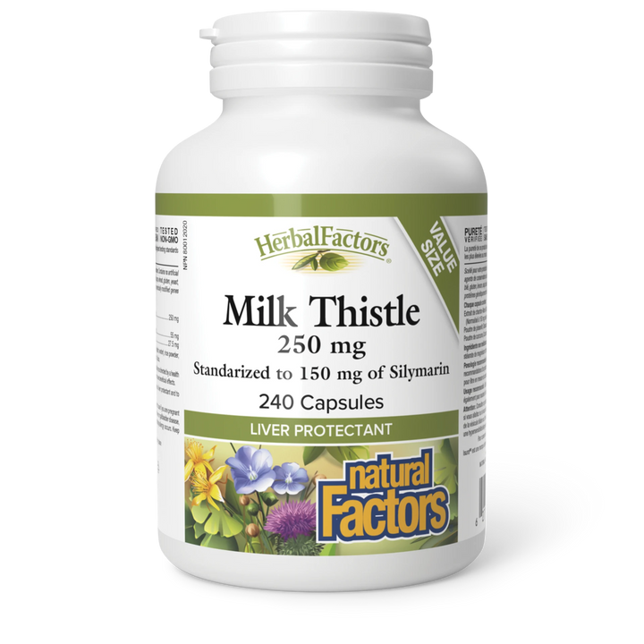 Milk Thistle Silymarin 250 mg/150 mg, HerbalFactors® Capsules