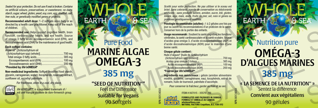 Whole Earth & Sea Marine Algae Omega-3