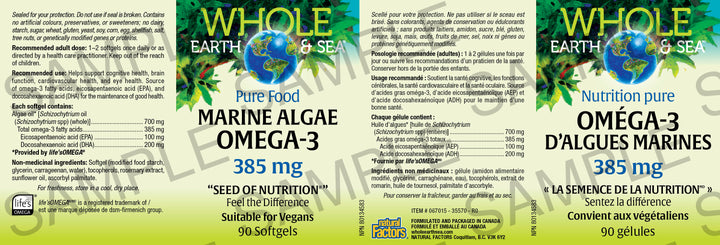 Whole Earth & Sea Marine Algae Omega-3