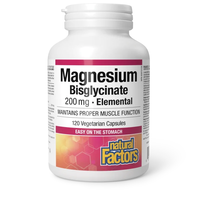 Natural Factors Magnesium Bisglycinate 200 mg, Elemental