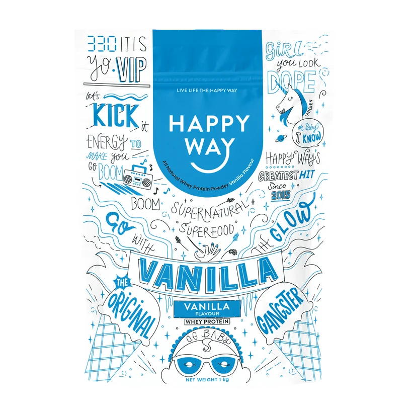 HAPPYWAY - Whey Protein Powder, Vanilla Flavour