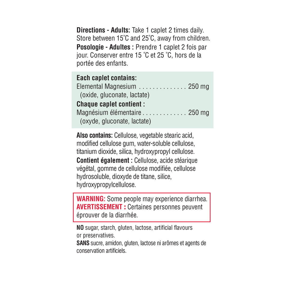 Jamieson Magnesium High Potency Caplets, 250 mg