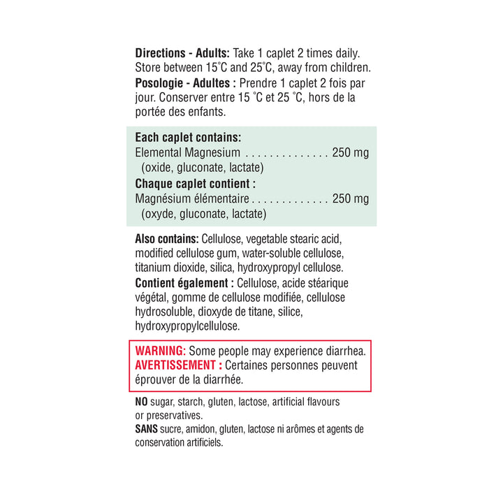 Jamieson Magnesium High Potency Caplets, 250 mg