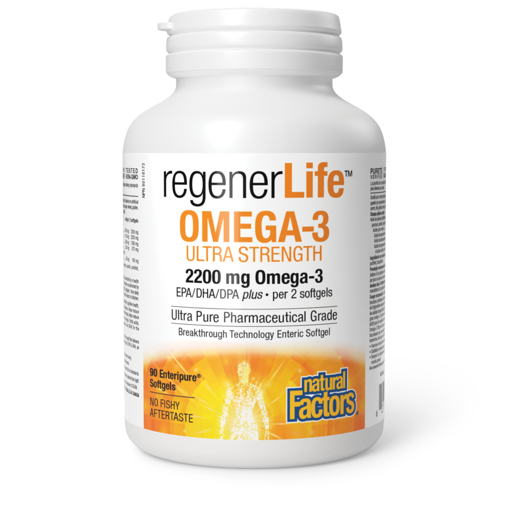 Natural Factors Omega 3 Ultra Strength RegenerLife 150 Softgels