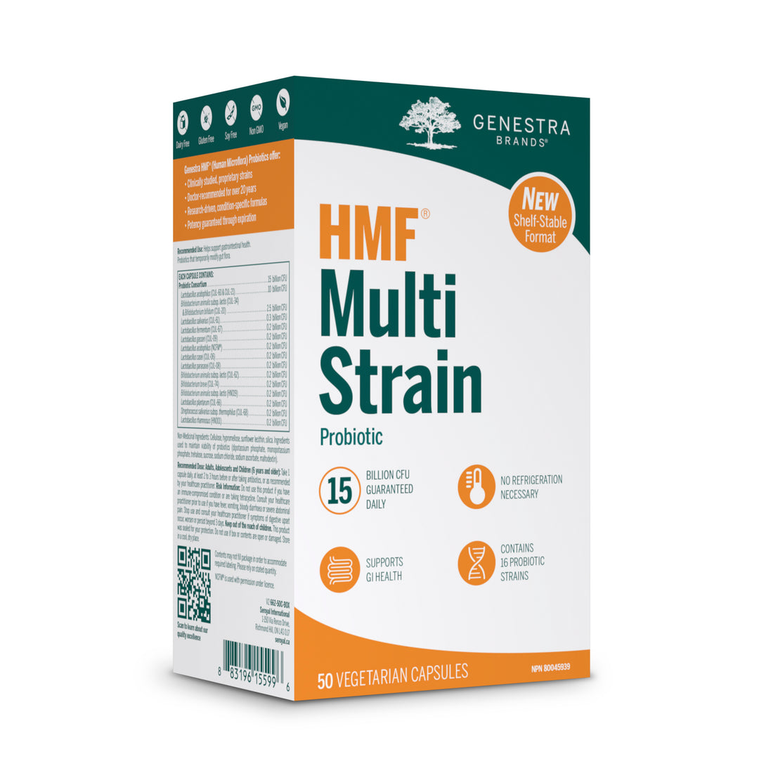 Genestra HMF Multi Strain Probiotic Formula Shelf-Stable Format vegetarian capsules