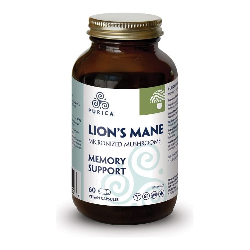 Purica Lion's Mane Micronized Mushrooms Memory Support Capsules
