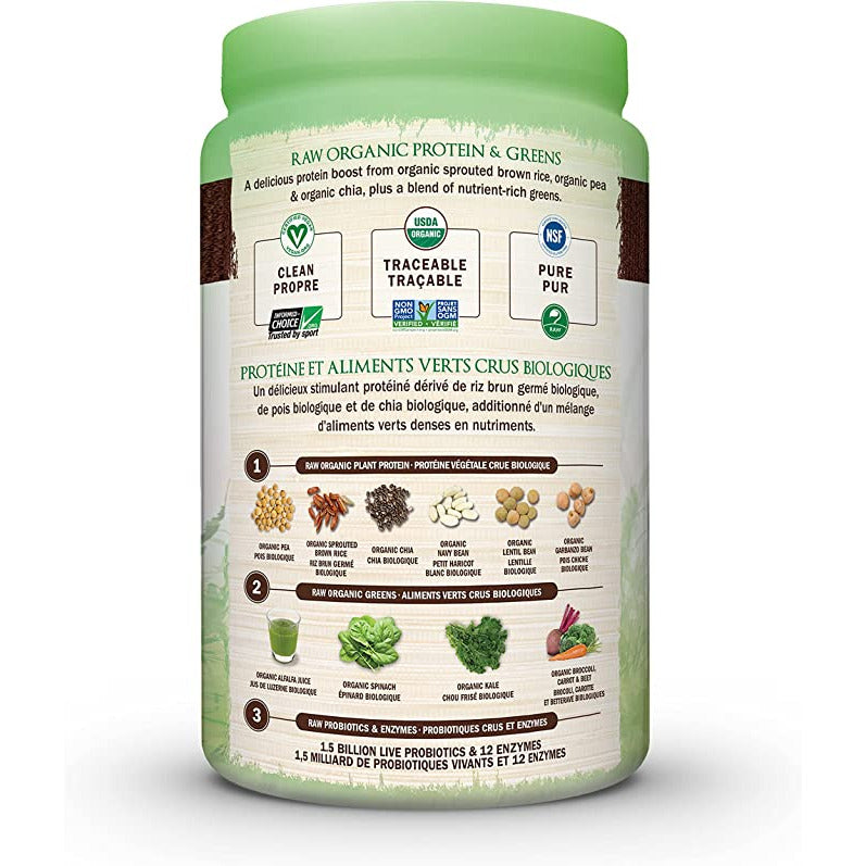 Garden of Life Raw Organic Protein&Greens, organic plant formula, chocolate flavour, 610g