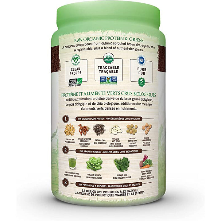Garden of Life Raw Organic Protein&Greens, organic plant formula, chocolate flavour, 610g