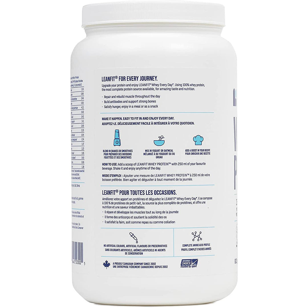 Leanfit Whey Protein drink mix, Vanilla Bean Flavour, 832g