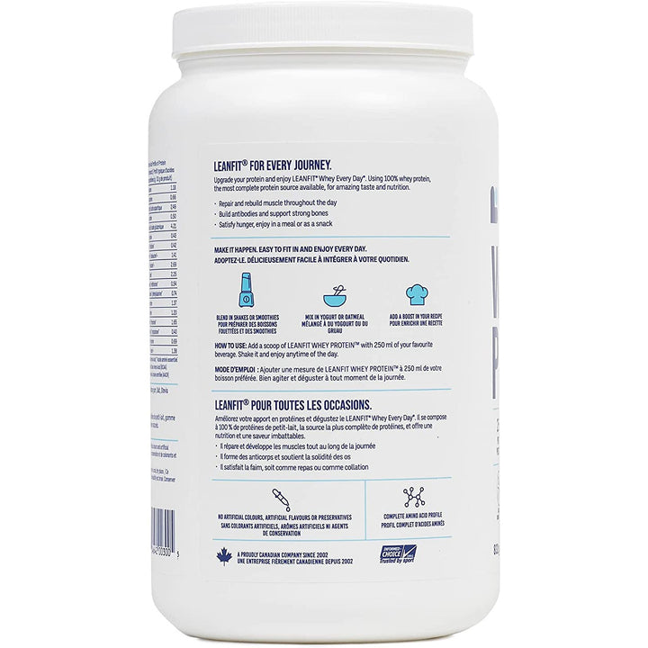 Leanfit Whey Protein drink mix, Vanilla Bean Flavour, 832g