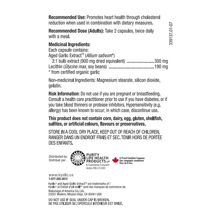 Kyolic Formula 106 Cholesterol Control with Hawthorn berry