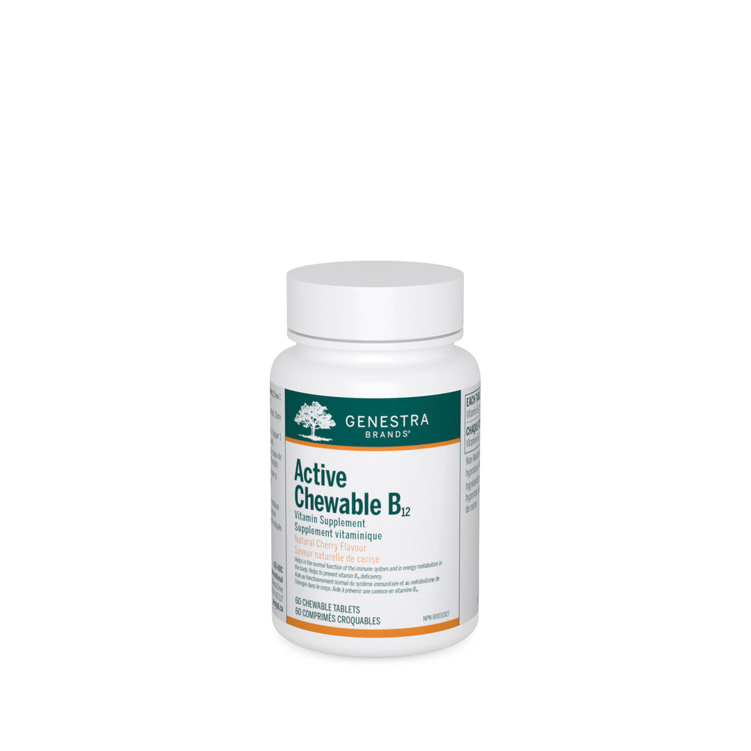 Genestra Active Chewable B12, Vitamin Supplement, Natural Cherry Flavour