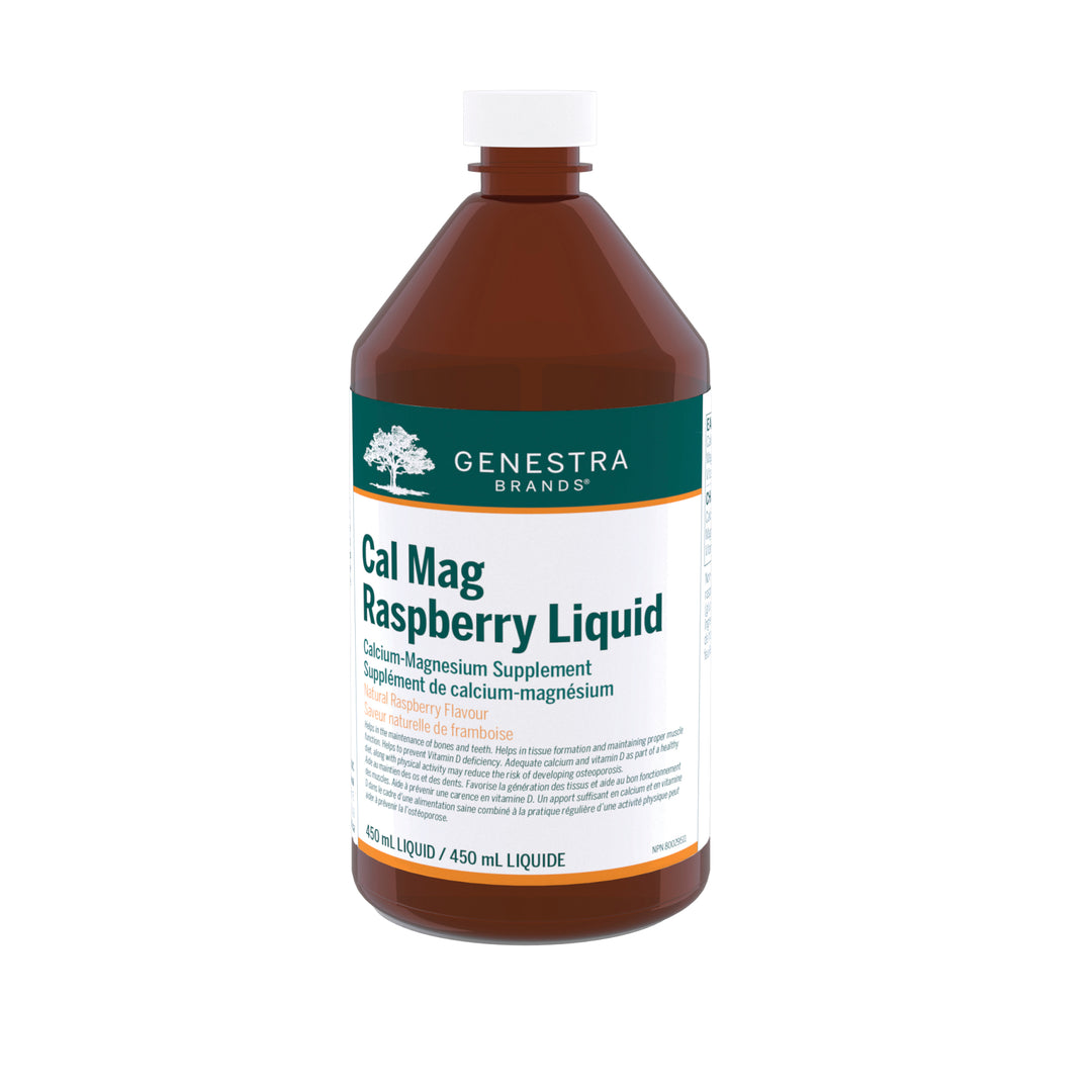Genestra Cal Mag Raspberry Liquid, Calcium-Magnesium Supplement, Raspberry Flavour