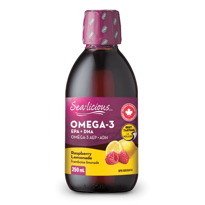 Omega-3 EPA + DHA, Raspberry Lemonade, Sea-licious Liquid