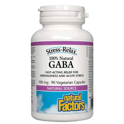 100% Natural GABA 100 mg, Stress-Relax Vegetarian Capsules