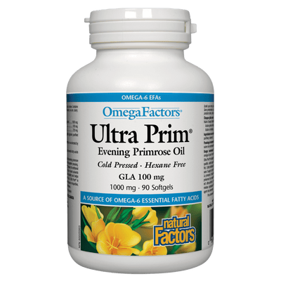 Ultra Prim Evening Primrose Oil 1000 mg, OmegaFactors Softgels